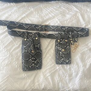 Snakeprint Faux Leather Belt Bag